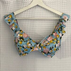 Victoria's Secret Blue Floral Bikini Top